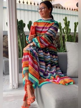 MARIELLE ALMELO Dress Kim in Multicolore Knit One Size NWT